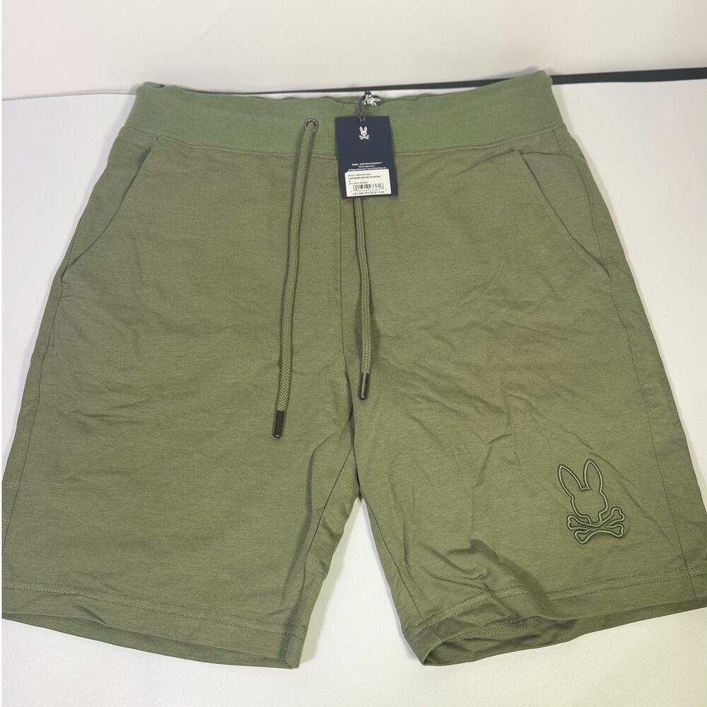 Psycho Bunny Men’s Levanto Embroidered French Terry Shorts Green Size Small NWT
